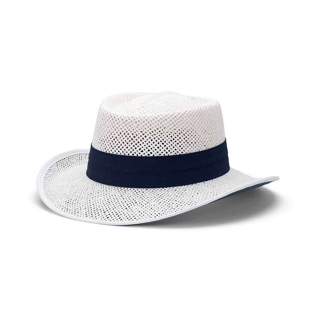 Anders - White Openweave  Downunder With Green Brim