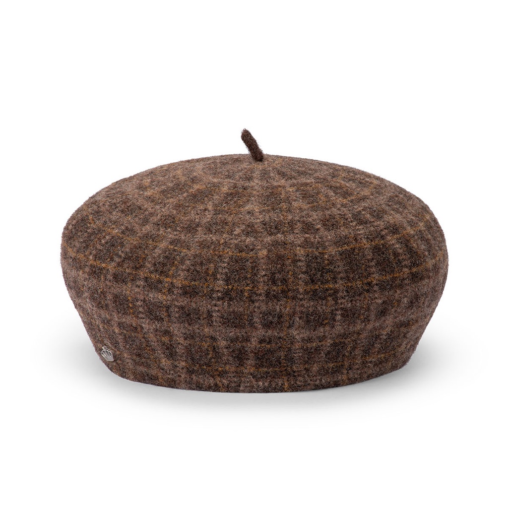 Celeste - Boiled Wool Checked Beret
