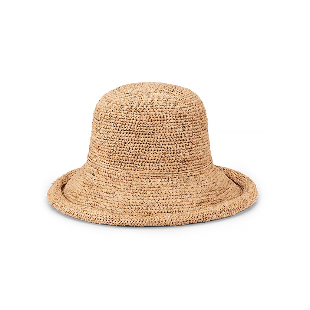 Claudia - Crochet Raffia Rolled Brim Cloche