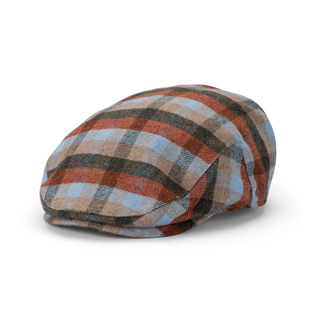 Curly - Wool Blend Check Flat Cap