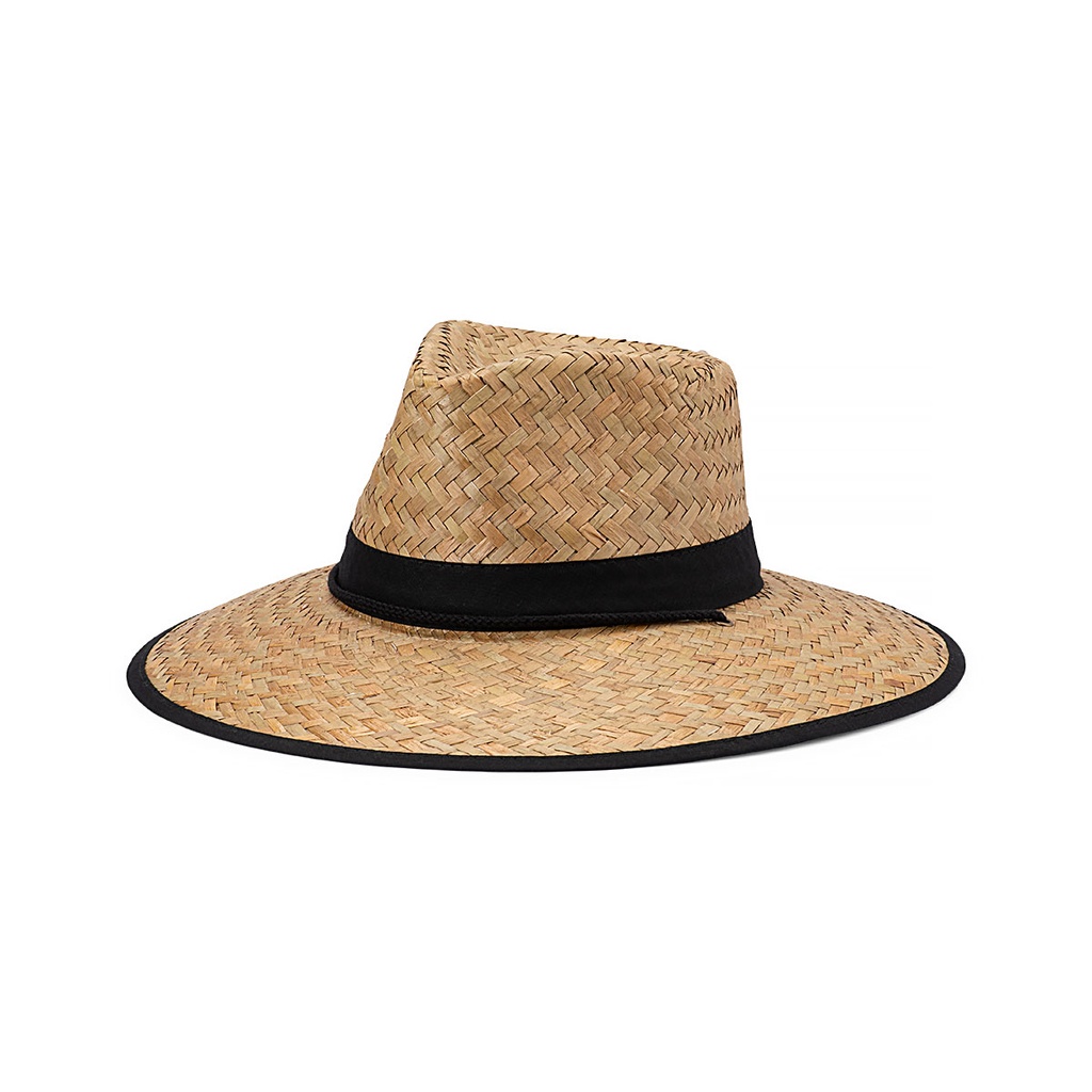 Houston - Plantation Straw Wide Brim With Green Under, Tie & Toggle