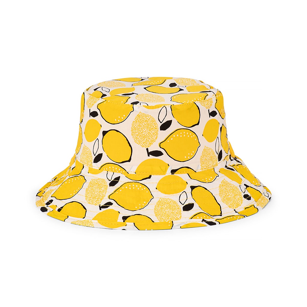 Marlo - Kid'S Cotton Lemon Print Reversible Bucket Hat