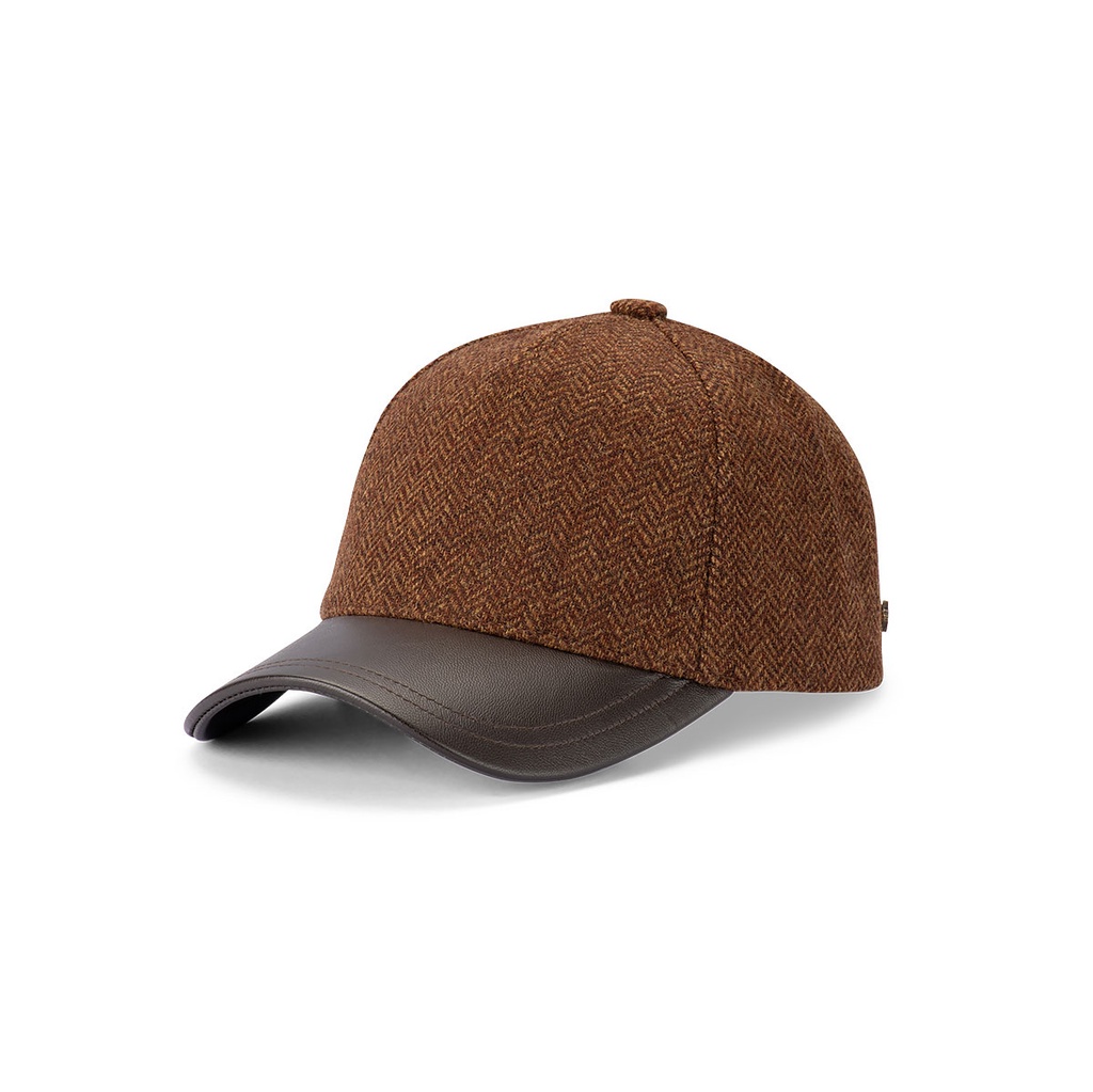 Oscar - Tweed Herringbone Bb Cap Leather Peak