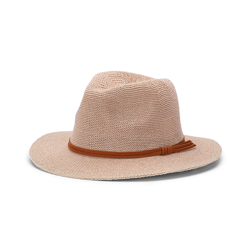 Sorrento - Crushable Polyester Knit Fedora Suede Band
