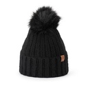 Snow Drift - Recycled Mix Rib Knit Pom Beanie